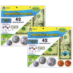 Teacher Created Resources Magnetic Accents, Money, 42 Accents Per Pack, Set Of 2 Packs