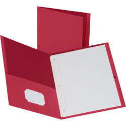 Business Source Letter Recycled Pocket Folder - 8 1/2"x11" - 100 Sheet Capacity - 3x Prong Fastener(s) - 78510