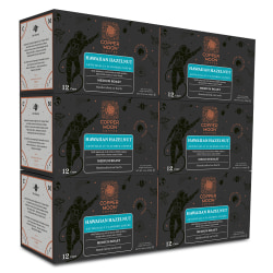 Copper Moon Single-Serve Coffee K-Cups, Hawaiian Hazelnut, 12 K-Cups Per Pack, Case Of 6 Packs