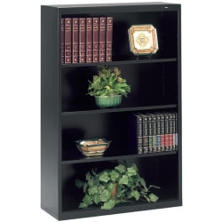 Tennsco Welded Bookcase, 34.5"W x 13.5"D x 52"H, 4 x Shelf(ves), 480 lb Load Capacity, Black, Steel, Recycled