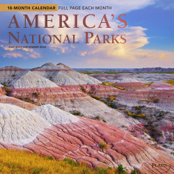 2023-2024 Plato 18-Month Monthly Square Wall Calendar, 12" x 12", America's National Parks, July To December