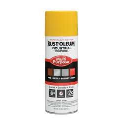 Rust-Oleum Industrial Choice 1600 System Multi-Purpose Enamel Spray Paint, 12 Oz, Gloss Safety Yellow, Case Of 6 Cans