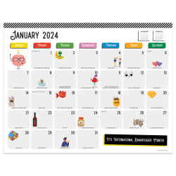 2024 TF Publishing Medium Monthly Desk Pad Calendar, 12" x 17", Holiday, January To December