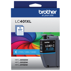 Brother® LC401XL Cyan High-Yield Ink Cartridge, LC401XLC