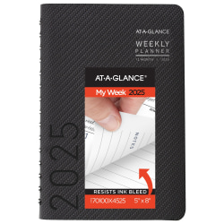 2025 AT-A-GLANCE® Contemporary Weekly/Monthly Planner, 5" x 8", Charcoal, January To December, 70100X45