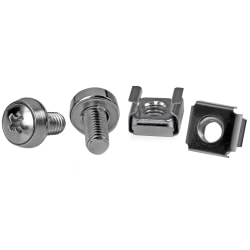 StarTech.com M6 Mounting Screws With Cage Nuts, Pack Of 50