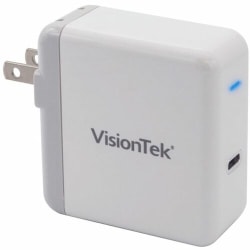 VisionTek USB C 30W Quick Charge Plug - 1 Pack - 30 W - 120 V AC, 230 V AC Input - 3.6 V DC/3 A, 5 V DC, 6.5 V DC, 9 V DC, 12 V DC, 15 V DC, 20 V DC Output