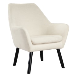 Office Star Della Mid-Century Fabric Accent Chair, 33-1/2"H x 27-1/2"W x 29"D, Linen/Black