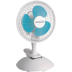 Brentwood Kool Zone F-621W 6" Convertible Clip Desk Fan - 152.4 mm Fan Diameter - 2 Speed - Pivoting Head, Carrying Handle, Quiet, Clip-on, Oscillating, Adjustable Tilt Head, Safety Grill - White