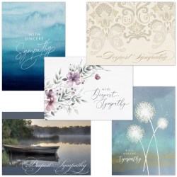 All-Occasion Greeting Cards, Sympathy/Deepest Condolences Assortment Pack With Blank Envelopes, 7-7/8" x 5-5/8", Pack Of 50