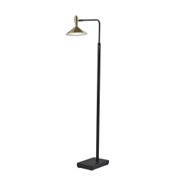 Adesso® Lucas LED Floor Lamp, 54"H, Antique Brass Shade/Black Base