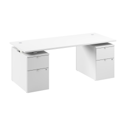 Stratus 72W x 30D Electric Height Adjustable Standing Desk with Drawers, White, Standard Delivery