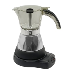 Bene Casa 3-Cup Electric Espresso Coffee Maker, Silver/Black