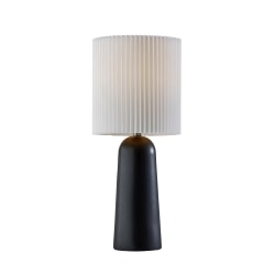 Adesso® Callie Table Lamp, 26"H, White Shade/Black Base