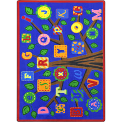 Joy Carpets Kid Essentials Rectangular Area Rug, Alphabet Leaves, 7-2/3' x 10-3/4', Bold