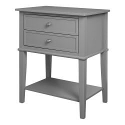 Ameriwood™ Home Franklin Accent Table With 2 Drawers, Square, 28"H x 22"W x 16"D, Gray