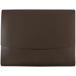 JAM Paper® Leather Portfolio With Snap Closure, 10 1/2" x 13", Letter Size, Dark Brown