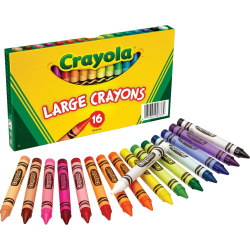 Crayola® Crayons, Large,  Assorted Colors, Box Of 16 Crayons