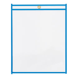 Partners Brand Industrial Zippered Job Ticket Holders, 9" x 12", Neon Blue, Case Of 15 Holders