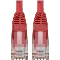 Tripp Lite Cat6 GbE Gigabit Ethernet Snagless Molded Patch Cable UTP Red RJ45 M/M 6in 6" - Category 6 - 128 MB/s - 5.91" - Red
