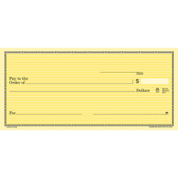 Personal Wallet Checks, 6" x 2 3/4", Singles, Yellow Safety, Box Of 150
