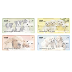 Personal Wallet Checks, 6" x 2 3/4", Duplicates, Puppy Love, Box Of 150