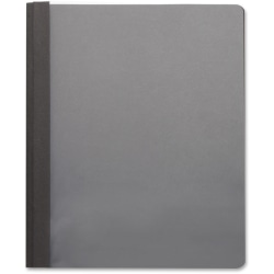 Business Source Letter Report Cover - 8 1/2" x 11" - 100 Sheets Capacity - 3 x Prong Fastener - Black - Textured, Non-stick - 25 / Box