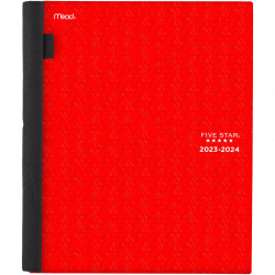 2023-2024 Five Star® Advance® Student Academic Weekly/Monthly Planner, 8-1/2" x 11", Red, August 2023 to July 2024, TAW65913