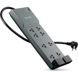 Belkin® Home/Office Series Surge Protector, 8 Outlets, Phone Line Protection, 6' Cord, 3390 Joules, Black