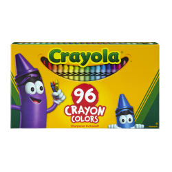 Crayola® Standard Crayons With Built-In Sharpener, Assorted Colors, Big Box Of 96 Crayons