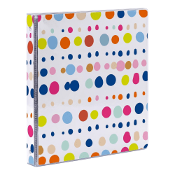 Office Depot® Brand Fashion 3-Ring Binder, 1" Round Rings, Multicolor Dots