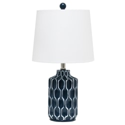 Lalia Home Moroccan Table Lamp, 22"H, White Shade/Blue Base