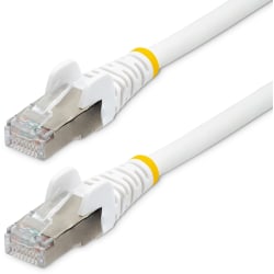 StarTech.com 5ft CAT6a Ethernet Cable, White Low Smoke Zero Halogen (LSZH) 10 GbE 100W PoE S/FTP Snagless R - NLWH5FCAT6APATCH