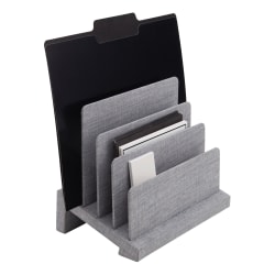 Realspace®  Gray Fabric 4-Compartment Desk Sorter