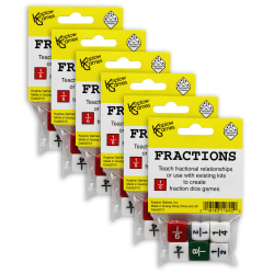 Koplow Games Fraction Dice Set, 6 Per Set, Pack Of 6 Sets