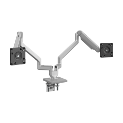 Humanscale M/FLEX M2.1 - Mounting kit (monitor arm) - for 2 LCD displays - recycled aluminum - silver with gray trim - mounting interface: 100 x 100 mm - desk-mountable