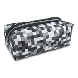 Office Depot® Brand Pencil Pouch, 3-1/5" x 8-1/4", Black/White Pixels