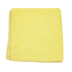 Hospeco MicroWorks Standard Microfiber Towels, 16" x 16", Yellow, Pack Of 12 Towels