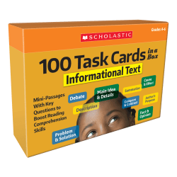 Scholastic® 100 Task Cards In A Box: Informational Text Cards, Grades 4-6