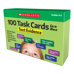 Scholastic® 100 Task Cards In A Box: Text Evidence, Grades 4-6