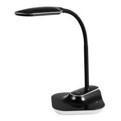 Realspace™ Pressler LED Desk/Clip Combination Lamp with USB Charging Port, 17"H, Black