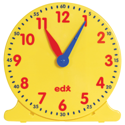 Learning Advantage Geared 12-Hour Time Clock, Demonstration Size