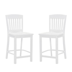 Linon Evelyn Counter Stools, White, Set Of 2 Stools