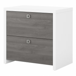 Bush Business Furniture Echo 31-5/8"W x 20"D Lateral 2-Drawer File Cabinet, Pure White/Modern Gray, Standard Delivery