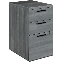 HON® 10500 28"D Vertical 3-Drawer Mobile File Pedestal File Cabinet, Gray