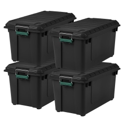 Iris Remington Heavy Duty Store-It-All Tote, 87 Qt, Black, Pack Of 4 Totes