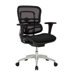 WorkPro® 12000 Series Ergonomic Mesh/Premium Fabric Mid-Back Chair, Black/Black, BIFMA Compliant