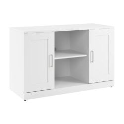 Bush Business Furniture Hampton Heights 48"W Bookshelf With Doors, White, Standard Delivery