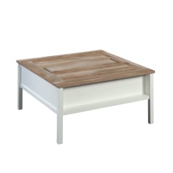 Sauder® Cottage Road Coffee Table With Reversible Top, 19"H x 38-1/2"W x 39"D, Soft White/Lintel Oak
