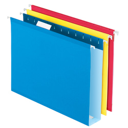 Office Depot® Brand Box-Bottom Hanging File Folders, Letter Size (8-1/2" x 11"), 2" Expansion, Assorted Colors, Pack Of 12